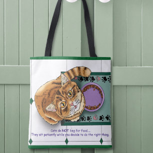 Oranje Tabby Food Bowl Keuken Draagtas