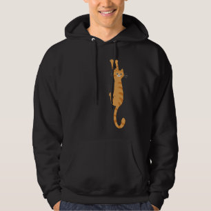 Oranje Tabby Kat Hangend Grappige Gestreepte Kat Hoodie