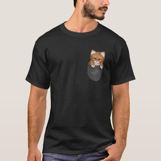 Oranje Tabby Kat in Zak T-shirt (Voorkant)