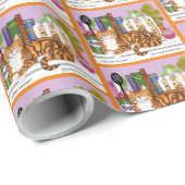 Oranje Tabby Keuken Counter Top Cadeaupapier (Rol Hoek)