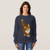 Oranje Tabby Kitten Dames Raglan Sweatshirt (Voorkant volledig)