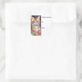 Oranje Tabby Kitten Meowy Kerstcadeau Label (Tas)