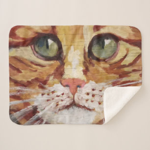 Oranje Tabby Painting Detail Sherpa Blanket Deken