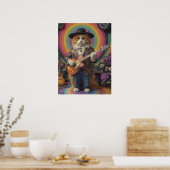 Oranje Tabby Rocker Poster (Keuken)