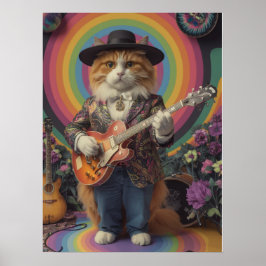 Oranje Tabby Rocker Poster