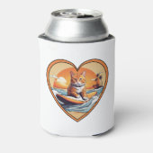 Oranje Tabby Surfkat Blikjeskoeler (Blikje Achterkant)