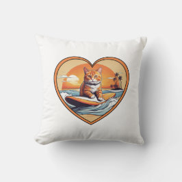 Oranje Tabby Surfkat Kussen