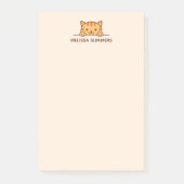 Oranje tablet Cat Peeking boven douanenaam Post-it® Notes (Voorkant)