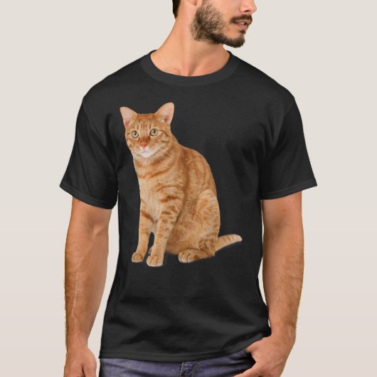 Oranje tablet Cat T-Shirt (Voorkant)