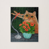 Oranje tablet en dragonfly legpuzzel (Verticaal)