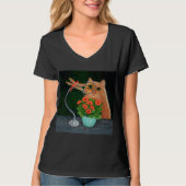 Oranje tablet en dragonfly t-shirt (Voorkant)