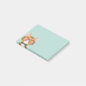 Oranje tablet Hipster Cat Kinder Post-it® notes (Schuin)