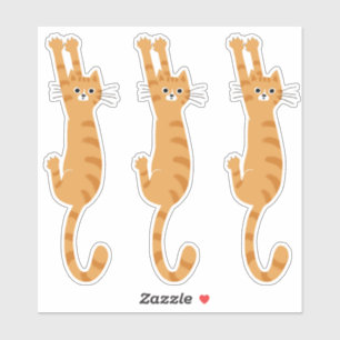 Oranje tablet ingeschakeld   Funny Striped Cat Sticker