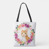 Oranje tablet met Floral Wreator Canvas tas (Achterkant)