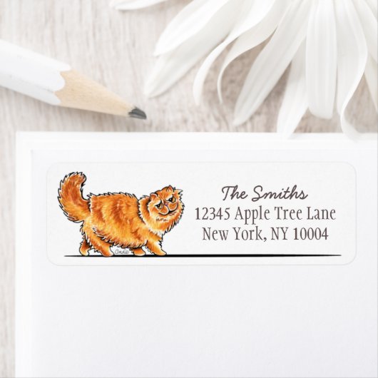Oranje tablet Perzisch kat uit-uitloop Art™ Simple Etiket (Insitu)