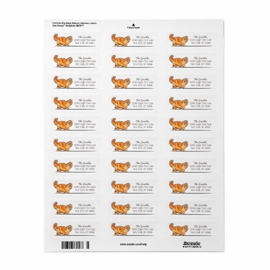 Oranje tablet Perzisch kat uit-uitloop Art™ Simple Etiket (Full Sheet)