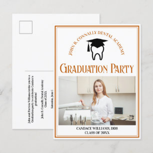 Oranje Tandheelkundige School Foto Custom Graduati Uitnodiging Briefkaart