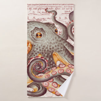 Oranje tangerine Octopus Tentacles Map Bad Handdoek