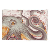 Oranje tangerine Octopus Tentacles  Map Kussensloop (Achterkant)
