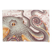 Oranje tangerine Octopus Tentacles  Map Kussensloop (Voorkant)