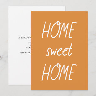 Oranje Tangerine Script Home Sweet Home Moving Aankondiging