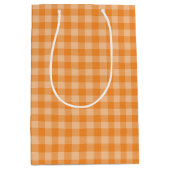 Oranje tartaar plaid zomer medium cadeauzakje (Voorkant)