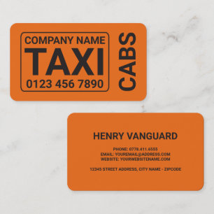 Oranje Taxi Cab Visitekaartje