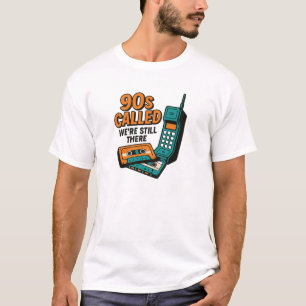Oranje Teal 90s Nostalgie Cassette Telefoon Quote T-shirt