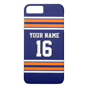 Oranje team van Navy Pumpkin Jersey - Aangepast nu iPhone 8 Plus / 7 Plus Hoesje