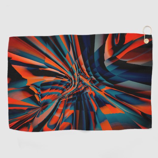 Oranje tekening van vierkantjes die op verdraaide golfhanddoek (Horizontaal)