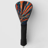 Oranje tekening van vierkantjes die op verdraaide  golfheadcover (Voorkant)