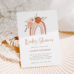Oranje Terracotta Boho | RegenboogBaby shower Kaart