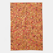 Oranje 'Terracotta' getextureerd mozaïeklantpatroo Theedoek (Verticaal)