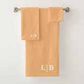 Oranje Terracotta Initialen Badhanddoek Set Bad Handdoek (Insitu)