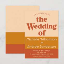 Oranje Terracotta Moderne Retro 3.5x5 Kaart