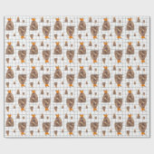 Oranje Texas Afstuderen Armadillo Cadeaupapier (Vlak)