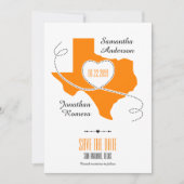Oranje Texas Curling Ribbon Save the Date (Voorkant)