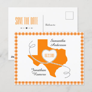 Oranje Texas Curling Ribbon Save the Date Briefkaart