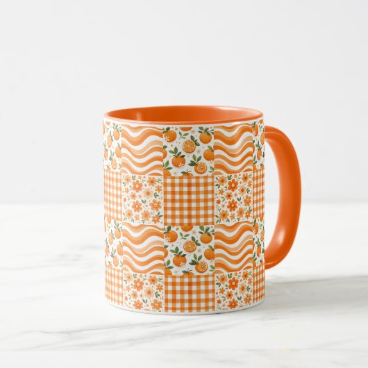 Oranje Textures Mok (Voorkant rechts)