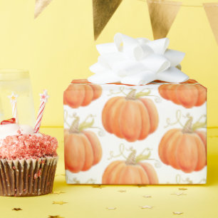 Oranje Thanksgiving pompoen waterverf patterned Cadeaupapier