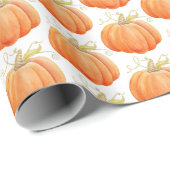 Oranje Thanksgiving pompoen waterverf patterned Cadeaupapier (Rol Hoek)