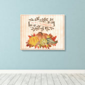 Oranje Thanksgiving Pompoenen en Squash Canvas Afdruk (Insitu (Houten vloer))