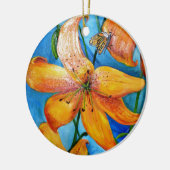 Oranje Tiger Lily Keramisch Ornament (Links)