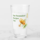 Oranje tijger Lily Gepersonaliseerd Glas (Achterkant)