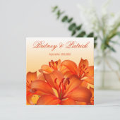 Oranje tijger Lily - Lilies Wedding Invitations Kaart (Staand voorkant)