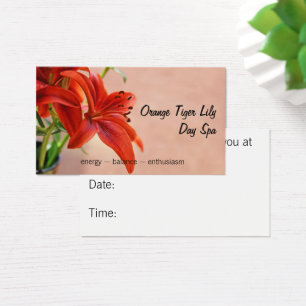 Oranje tijger Lily sluit foto's aan Visitekaartjes