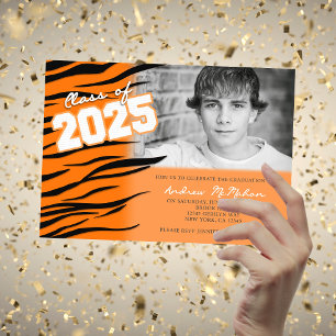 Oranje Tijger of Bengaals Afstuderen Foto Kaart