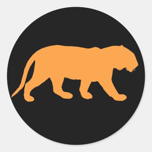 Oranje tijger ronde sticker (Voorkant)