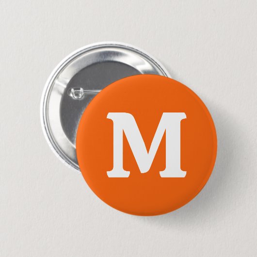 Oranje tijger, vaste kleur ronde button 5,7 cm (Voorkant /achterkant)