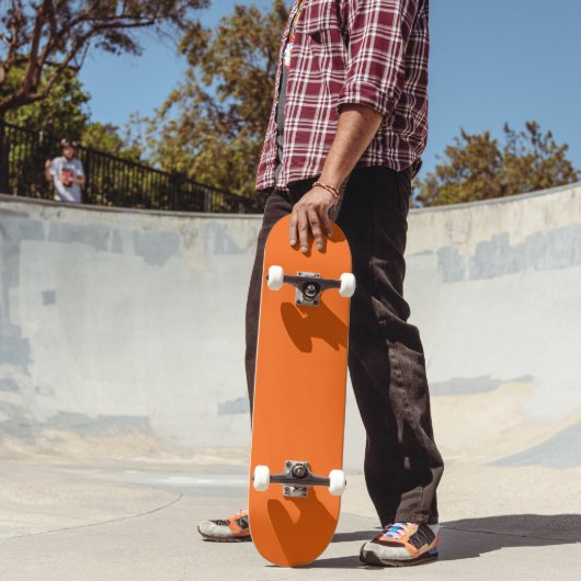 Oranje tijger, vaste kleur skateboard (Buiten 2)